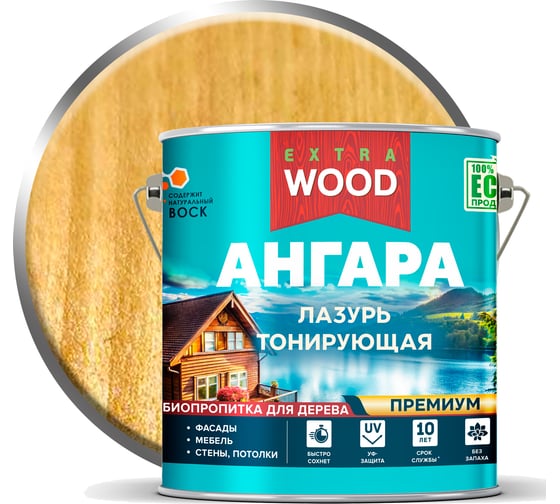 Лазурь акриловая для дерева тонирующая биозащитная Farbitex Ангара дуб, 2.5 л 4300016739 1