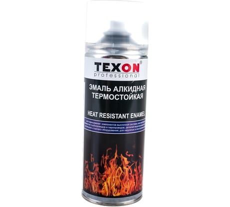 Эмаль антикоррозионная термостойкая до 400С TEXON белая аэрозоль 520 мл ТХ187898