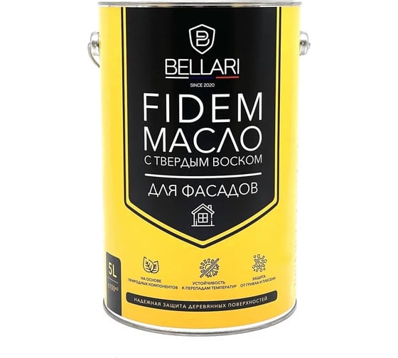Масло для фасадов Bellari FIDEM с твердым воском, красное дерево, 5 л 27505 1