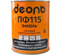 Эмаль алкидная Деоль ПФ-115 зеленая RAL6037 0,8кг глянцевая 33352