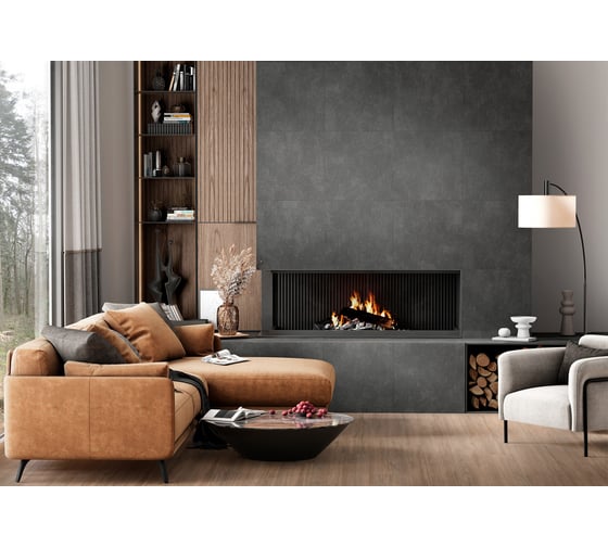 Керамогранит AlmaCeramica Beton PRO матовый, 600х1200х8.5, 1,44м2, 2 шт в уп, графит GFU60120BTP20R 1