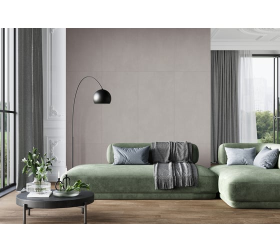 Керамогранит AlmaCeramica Beton PRO матовый, 600х1200х8.5, 1,44м2, 2 шт в уп, серый GFU60120BTP47R 1