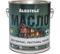 Масло для террас, лестниц, полов АКВАТЕКС матовое, графит, 0,75 л 276955
