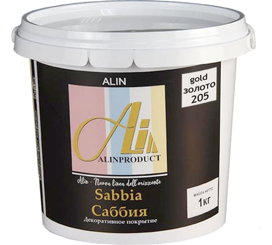 Декоративное покрытие Alinproduct Sabbia 205 золото 0004