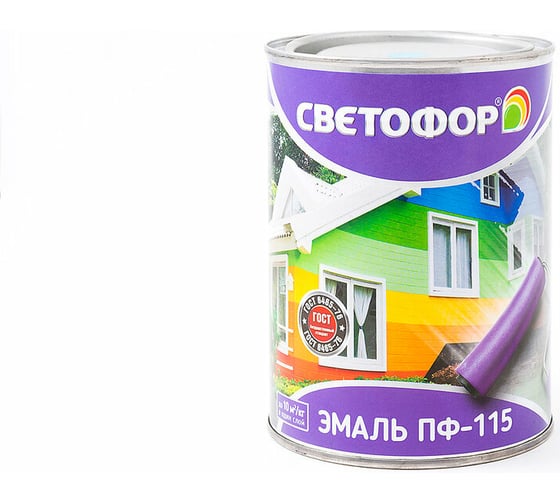 Эмаль Светофор СТАНДАРТ ПФ-115 ярко-красная, 0.9 кг ЗОР00003721