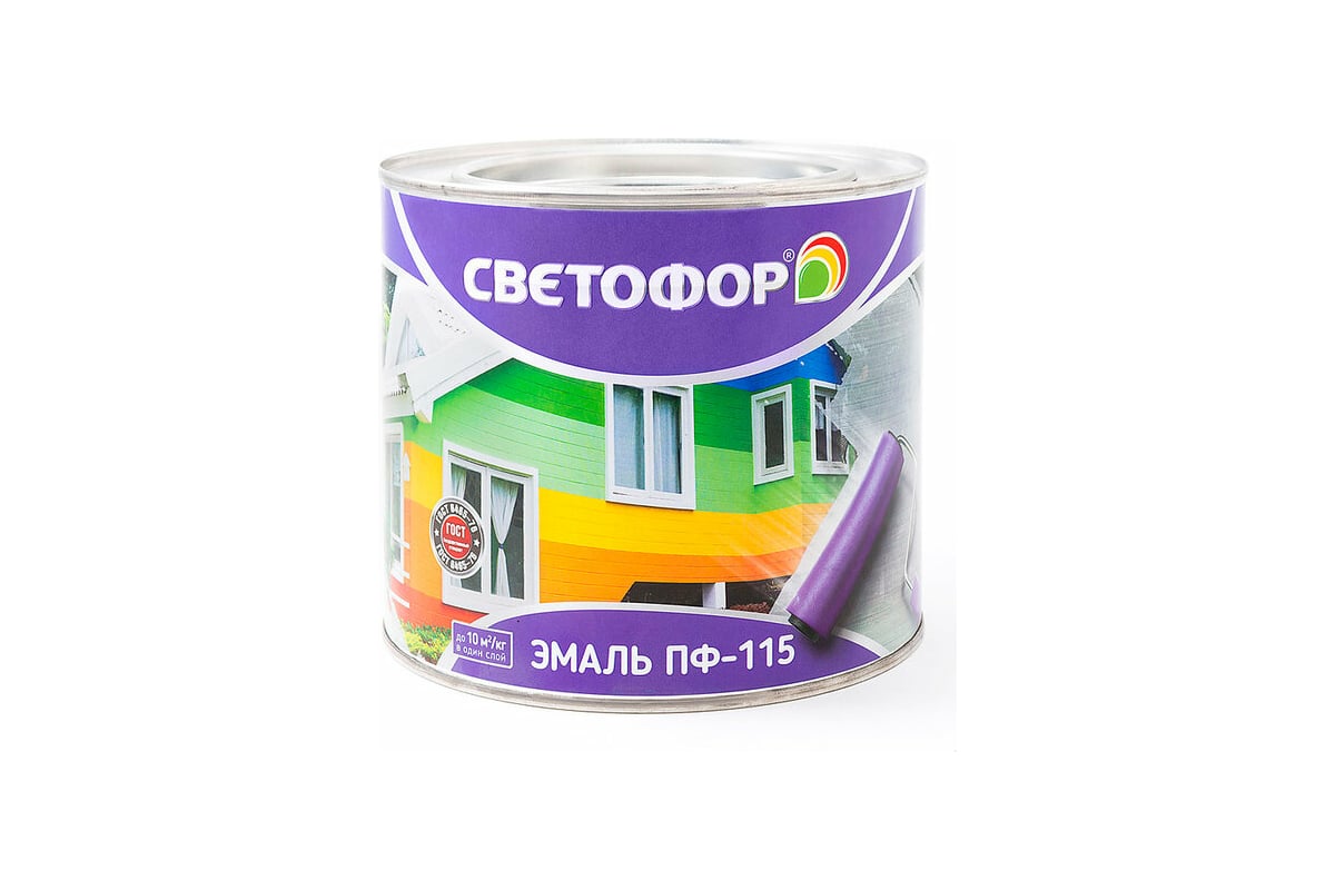 Эмаль Светофор СТАНДАРТ ПФ-115 зеленая \"классика\", 1.9 кг ЕЕЕ00000070 ...