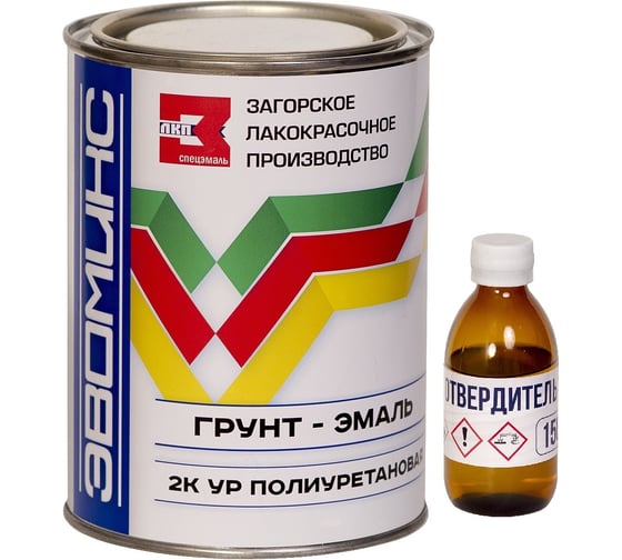 Грунт-Эмаль для лодки полиуретановая ЭвоМикс двухкомпонентная, белая, полуглянцевая, 850 г основа + 150 г отвердитель 1КПУRAL9003