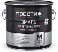 Эмаль для бетонных полов укрепляющая ПРЕСТИЖ, полуматовая, серая, 3,5 кг, 280484