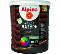 Лазурь для дерева ALPINA Аква (махагон; 2.5 л) 948103481