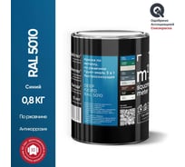 Грунт - эмаль 3 в 1 по ржавчине M2 SQUARE METER RAL 5010 Голубой/синий, 0,8 кг 10211000015010