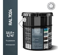 Грунт - эмаль 3 в 1 по ржавчине M2 SQUARE METER RAL 7024 Графит (3.5л) 10211000047024