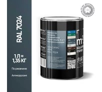 Грунт-эмаль 3 в 1 по ржавчине M2 SQUARE METER RAL 7024 Графит, 1л 10211000017024