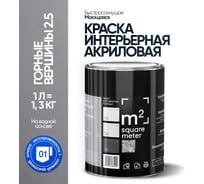 Краска матовая для стен и потолков моющаяся M2 SQUARE METER, ГОРНЫЕ ВЕРШИНЫ 2.5 СТ, 1 л 10212000010025