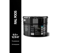 Грунт - эмаль 3 в 1 по ржавчине M2 SQUARE METER RAL 9005 Чёрный, 9л 10211000109005