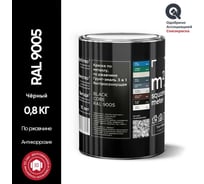 Грунт - эмаль 3 в 1 по ржавчине M2 SQUARE METER RAL 9005 Чёрный, 0,8 кг 10211000019005
