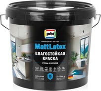 Краска влагостойкая для стен и потолков JOBI MATTLATEX, 5 л, 36394