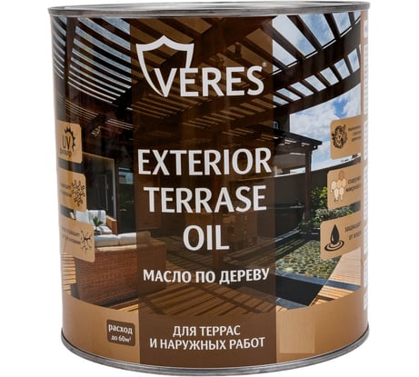 Масло для дерева VERES Exterior Terrase Oil, 2,5 л, графит 281236