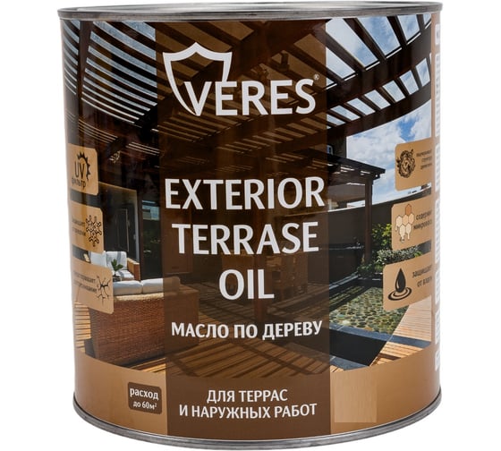 Масло для дерева VERES Exterior Terrase Oil, 2,5 л, дуб 280551 1