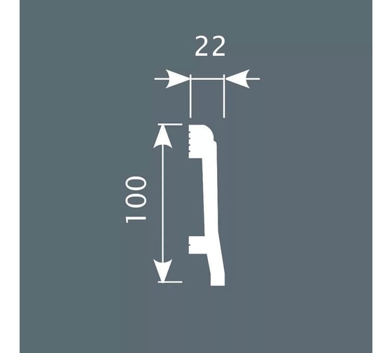 Плинтус Cosca decor PX022 100x22 мм, 2000 мм, экополимер СПБ083725