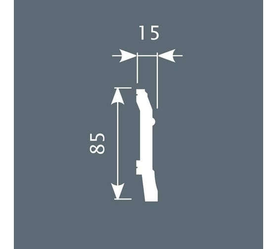 Плинтус Cosca decor PX020 85x15 мм, 2000 мм, экополимер СПБ083723
