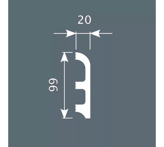 Плинтус Cosca decor PX014 99x20 мм, 2000 мм, экополимер СПБ070405