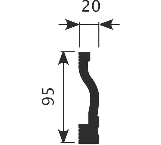 Плинтус Cosca decor PX017 95x20 мм, 2000 мм, экополимер СПБ083720