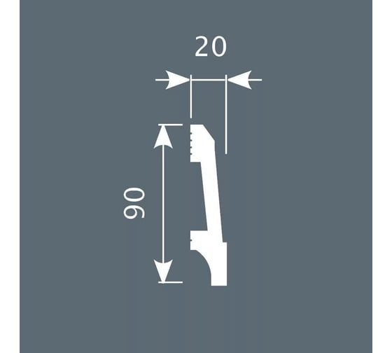 Плинтус Cosca decor PX023 90x20 мм, 2000 мм, экополимер СПБ083726