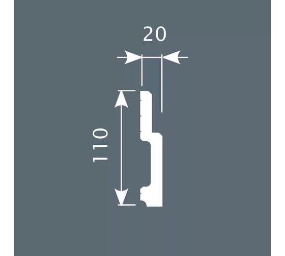 Плинтус Cosca decor PX010 110x20 мм, 2000 мм, экополимер СПБ069956