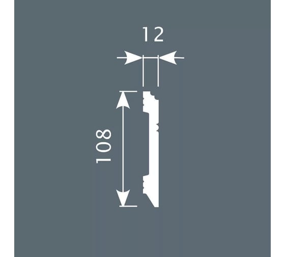 Плинтус Cosca decor PX005 108x12 мм, 2000 мм, экополимер СПБ069613