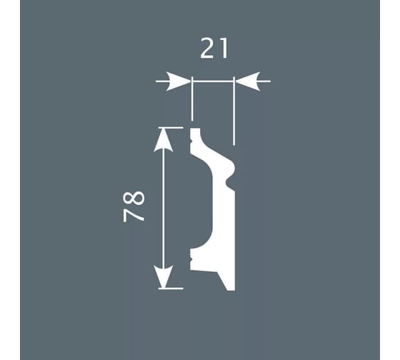 Плинтус Cosca Decor PX001 78x21 мм, 2000 мм, экополимер СПБ066616