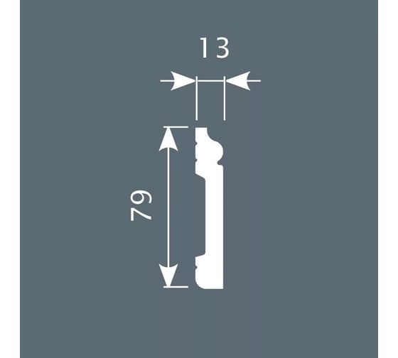 Плинтус Cosca decor PX002 79x13 мм, 2000 мм, экополимер СПБ069549