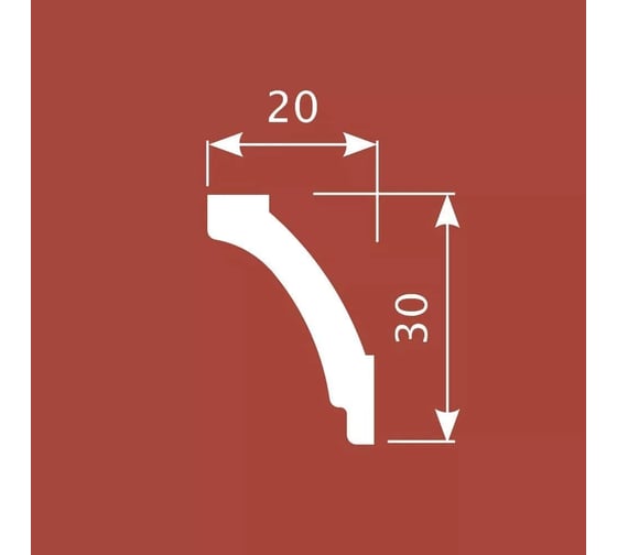Карниз Cosca decor KX030 30x20 мм, 2000 мм, экополимер СПБ071635