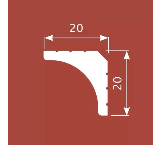 Карниз Cosca decor KX021 20x20 мм, 2000 мм, экополимер СПБ069532