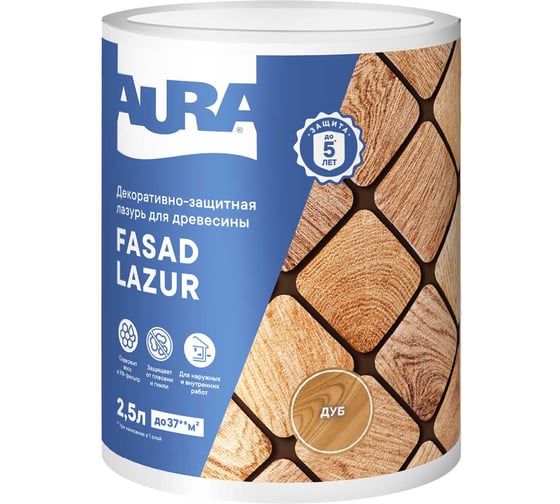 Лазурь Aura Fasad Lazur дуб, 2.5л AWW018 1