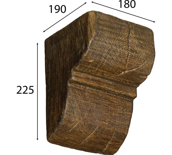Консоль для балки Cosca Decor 190x170 мм, 200x130 мм, дуб темный СПБ029142