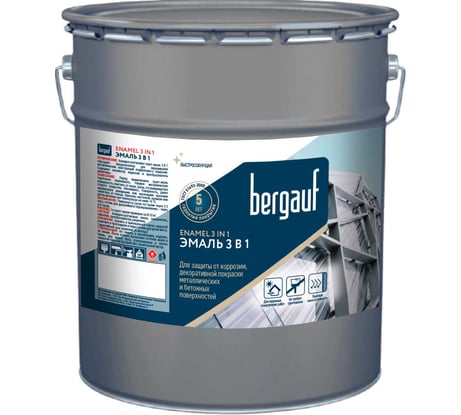 Краска Bergauf ENAMEL 3 IN 1 зеленая, 1,8 кг 82303
