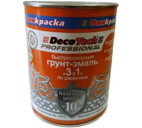 Грунт-эмаль DecoTech 3в1, белая, 10кг, oсновной 00-00015852