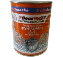 Грунт-эмаль DecoTech 3в1, черная под RAL9005, 10кг, oсновной 00-00015861