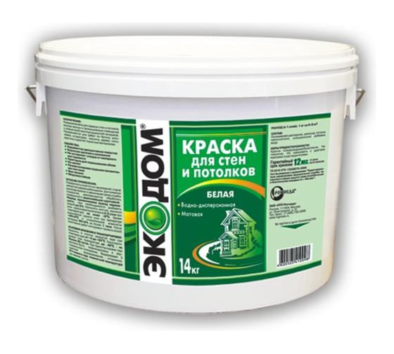 Белая краска для потолков Рогнеда Эко_Дом 9172 14кг