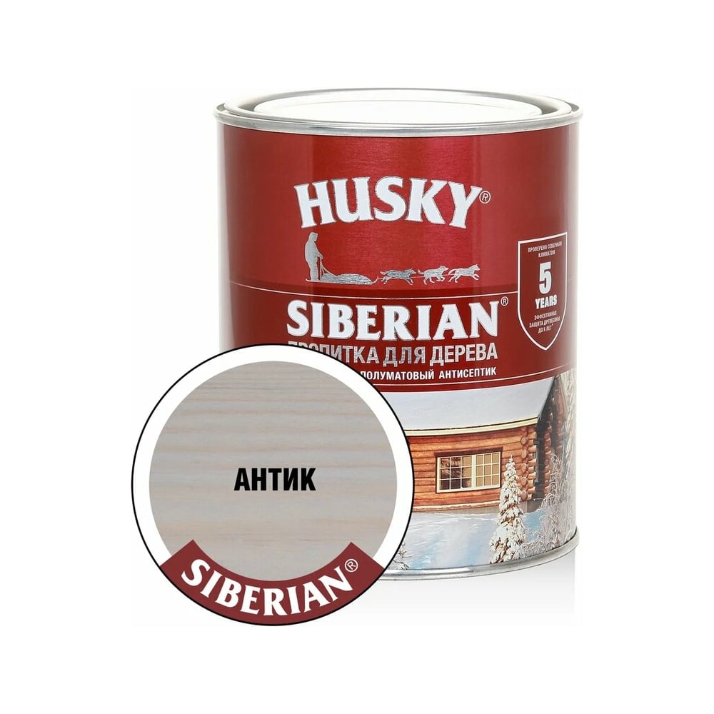 Декоративная пропитка-антисептик HUSKY SIBERIAN для дерева полуматовая ...