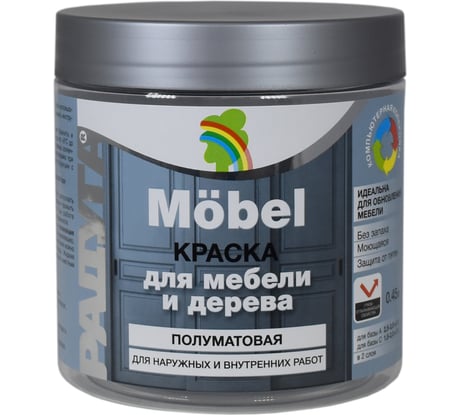 Краска Радуга ВД-АК 115 для мебели бежевый 0,45 л mobel_беж_0.45