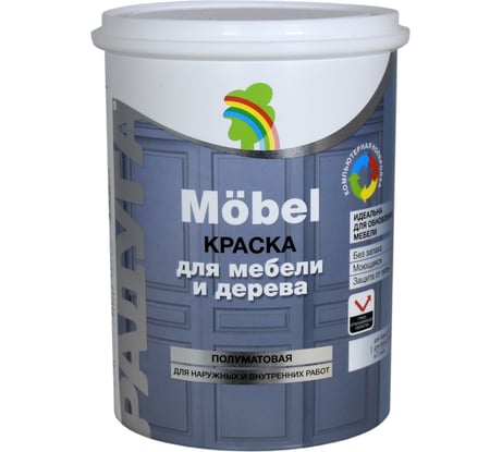 Краска Радуга ВД-АК 115_для мебели графит_0,9 л mobel_графит_0.9