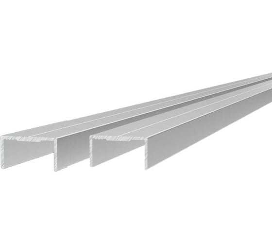 Профиль для перегородок окантовка Диал СТП-005 под ДСП 16мм, анодированный серебро, 3000мм, 2 штуки в комплекте 4687207557900