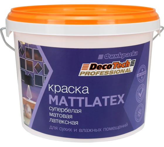 Краска в/э DecoTech, маттлатекс WA, 3/2,7л, oсновной 00-01100284