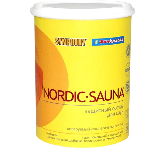 Защитный состав SYMPHONY в/э, нордик сауна, 1/0.9л пласт., oсновной 00-00010734