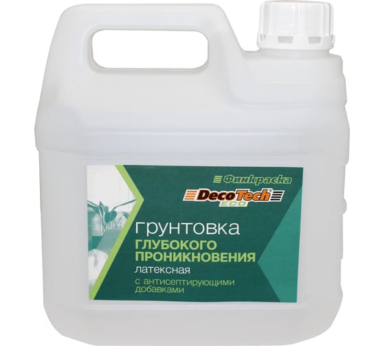 Грунтовка DecoTech Eco, глубокого проникновения, 3л пласт., oсновной 00-00014231