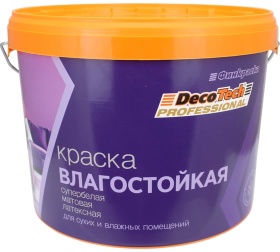 Краска DecoTech в/э, влагостойкая база WA, 3/2,7л, oсновной 00-00015513