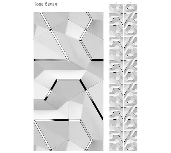 Панель ПВХ КронаПласт Unique Кода белая 12 шт УТ-00079523/12