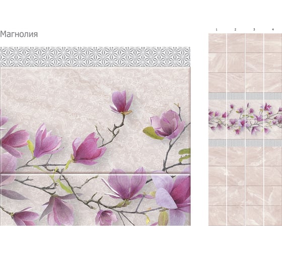 Панель ПВХ КронаПласт Unique Магнолия с глиттером серебро 12 шт 00-00025712/12