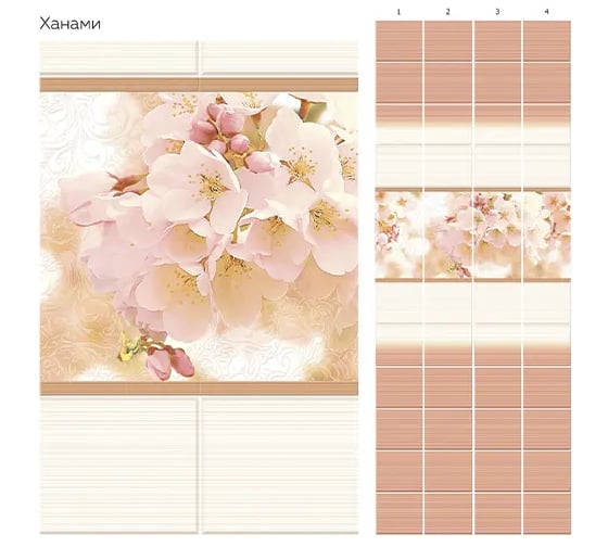 Панель КронаПласт ПВХ Unique Ханами 12 шт 00-00057320/12